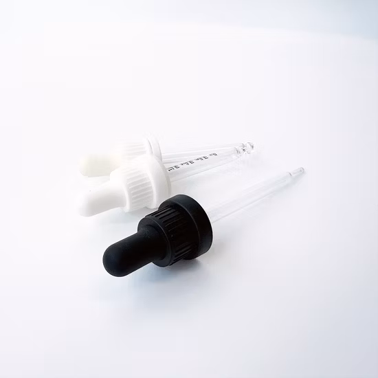 Bottiglie di vetro nero lucido liscio da 20 ml, contagocce in gomma di vetro nero per contenitori cosmetici in vetro