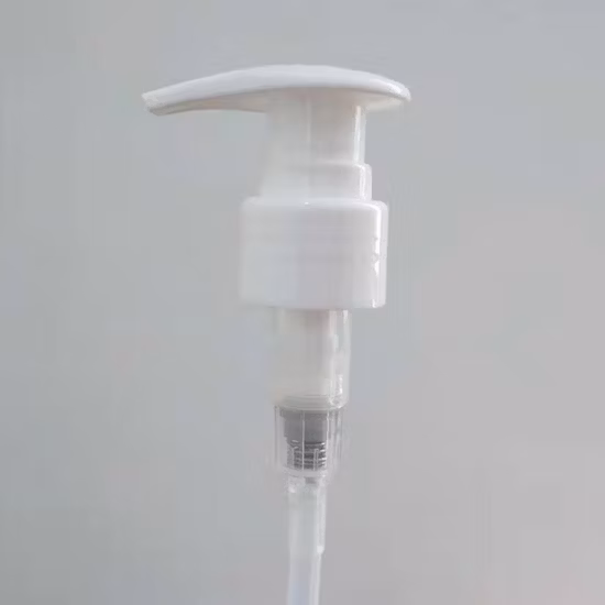 Pompa per lozione cosmetica a vite scanalata con chiusura up-down 28/410 4cc/T